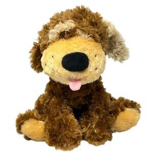 Floppy-Eared Brown Plush Dog Toy Tongue Out Chelsea Teddy Bear 10 Inch READ